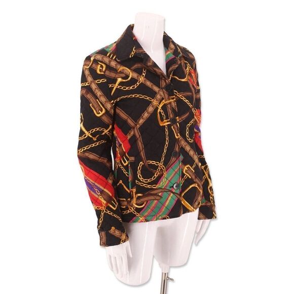 Ralph Lauren Black Label Equestrian Horse Bit Quilted Cotton Barn Jacket M - Picture 3 of 5